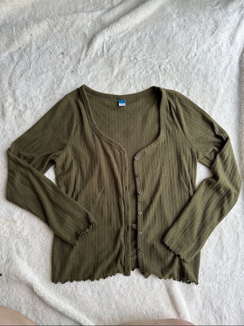 Old Navy Olive Green Scoop-Neck Button Cardigan